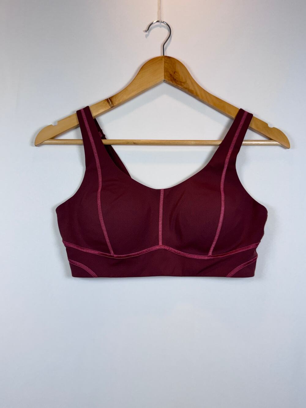 Gymshark Sports Bra Womens Small Burgundy High Support Adjustable Strap Padded